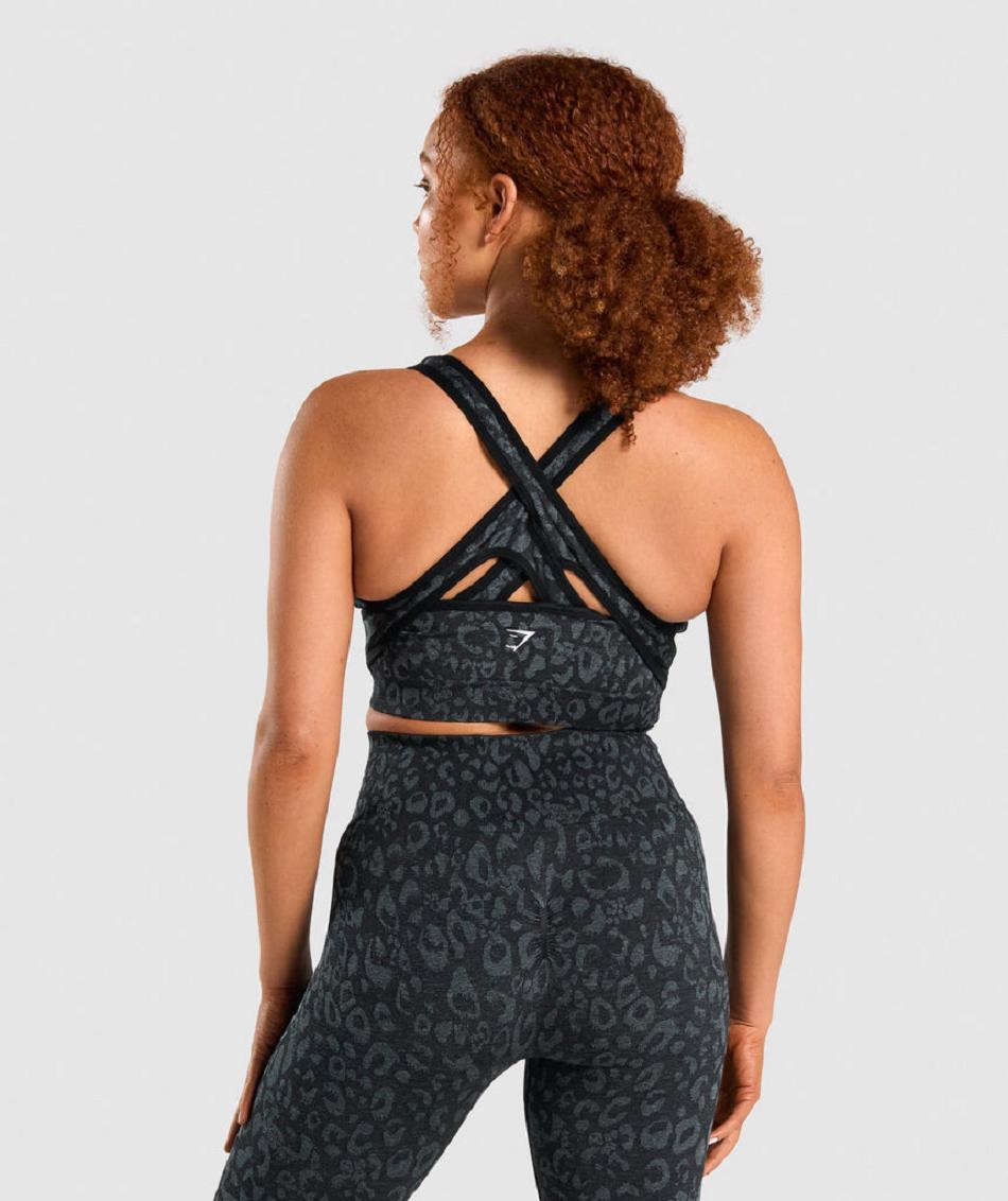 Gymshark Adapt Animal Seamless Ženske Sportski Grudnjak Crne | HR 3302UZG